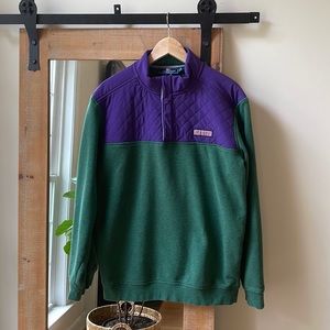 Vineyard Vines Color Block Quilted Pullover Size M